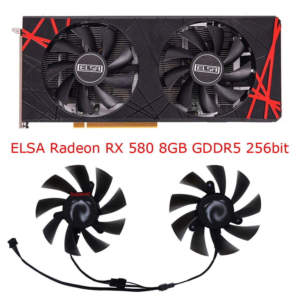 Rx 580 8Gb 2048Sp Gpu - Video Card Fan,XY-D09015B,GPU Cooler,For ELSA RX