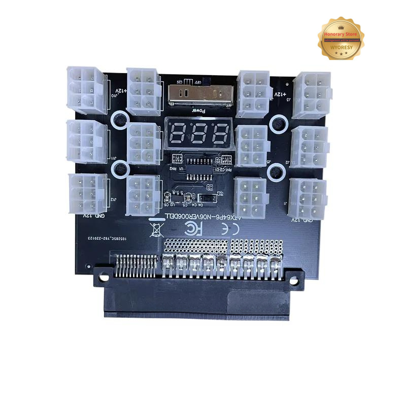 YD PCI-E 12V 50Pin to ATX 12 X - 2400W Server Psu Breakout Board recension och pris