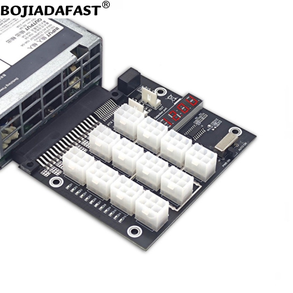 12 Ports PCIe 6Pin Connector B - 2400W Server Psu Breakout Board recension och pris
