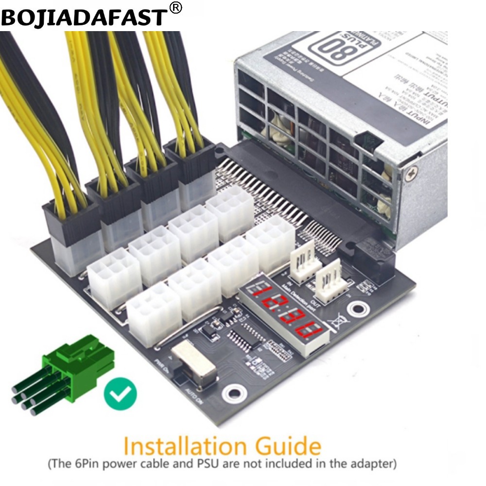 12 * PCI-E 6Pin Connector Brea - 2400W Server Psu Breakout Board recension och pris
